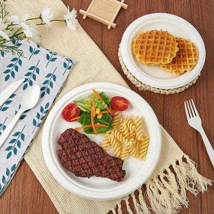 Freshee 9 Inch Compostable Bagasse Plate (10 Pc) signaturekarts