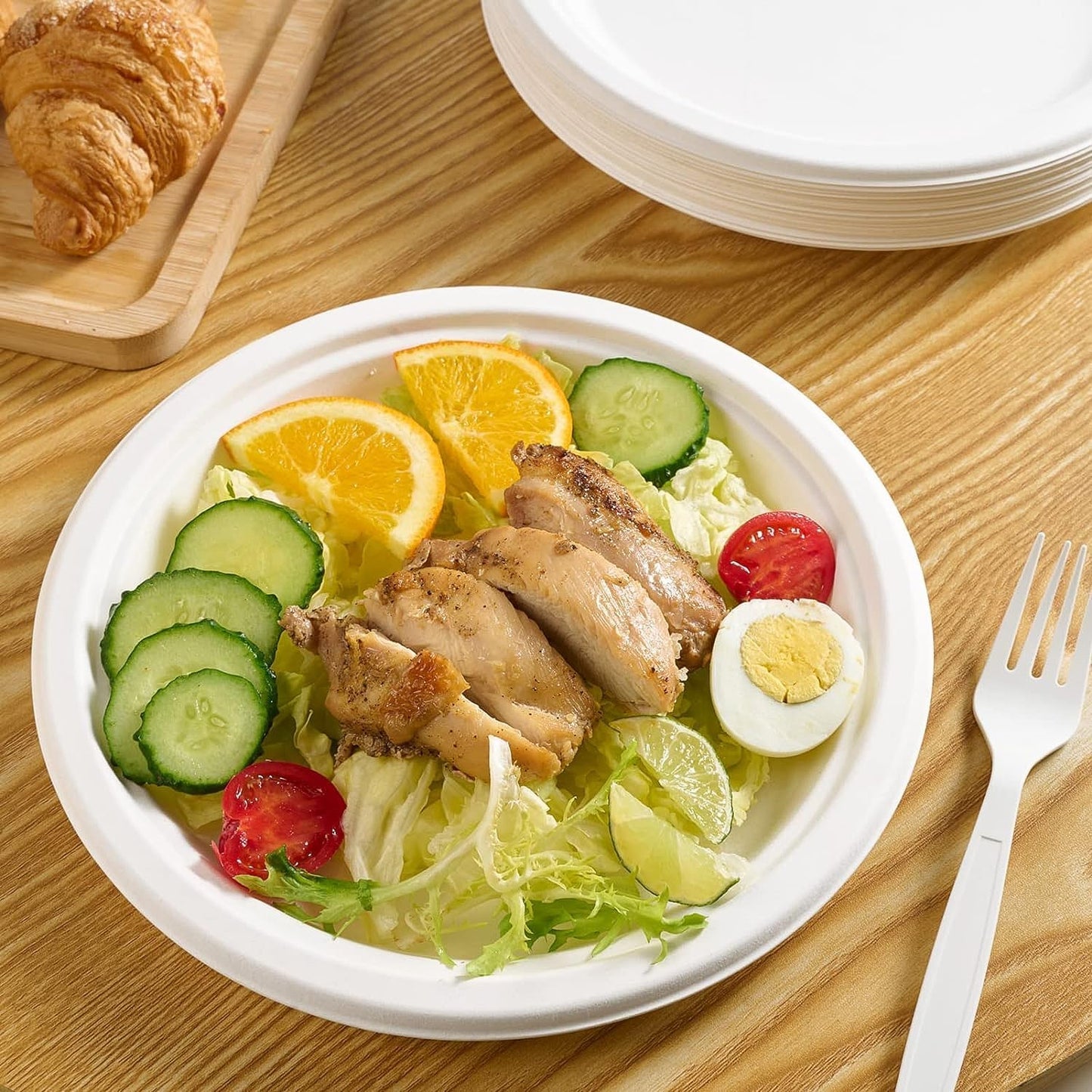Freshee 9 Inch Compostable Bagasse Plate (10 Pc) signaturekarts
