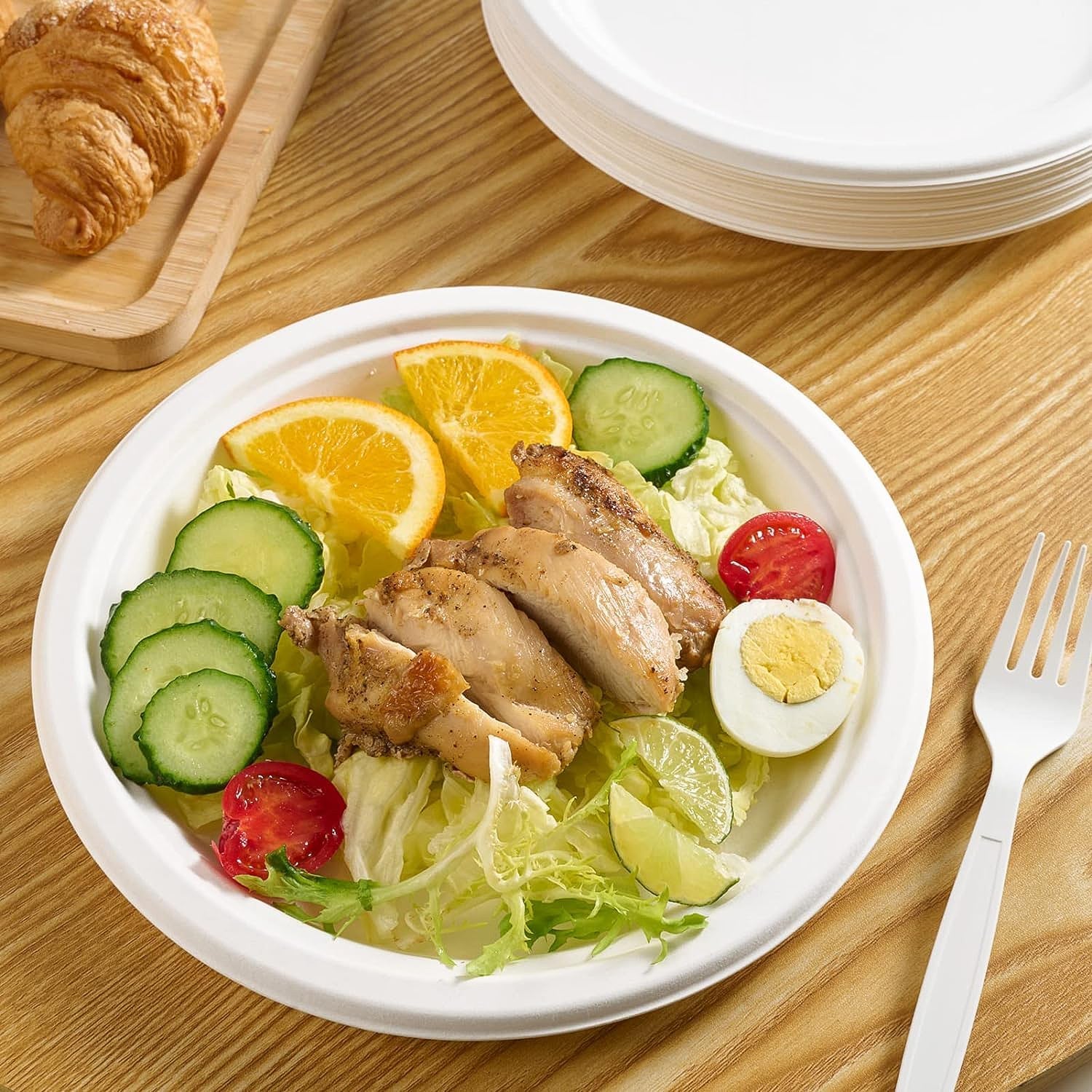 Freshee 9 Inch Compostable Bagasse Plate (10 Pc) signaturekarts