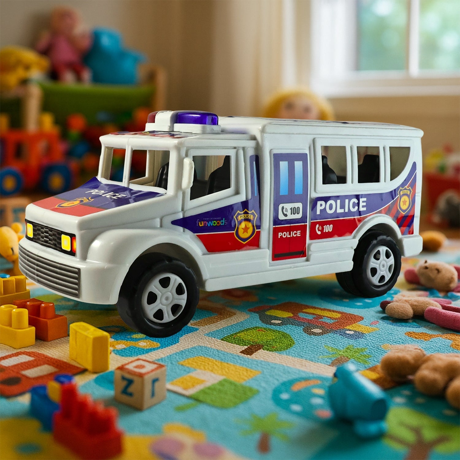 Funwoods Police Van Toy - (1 Pc) signaturekarts