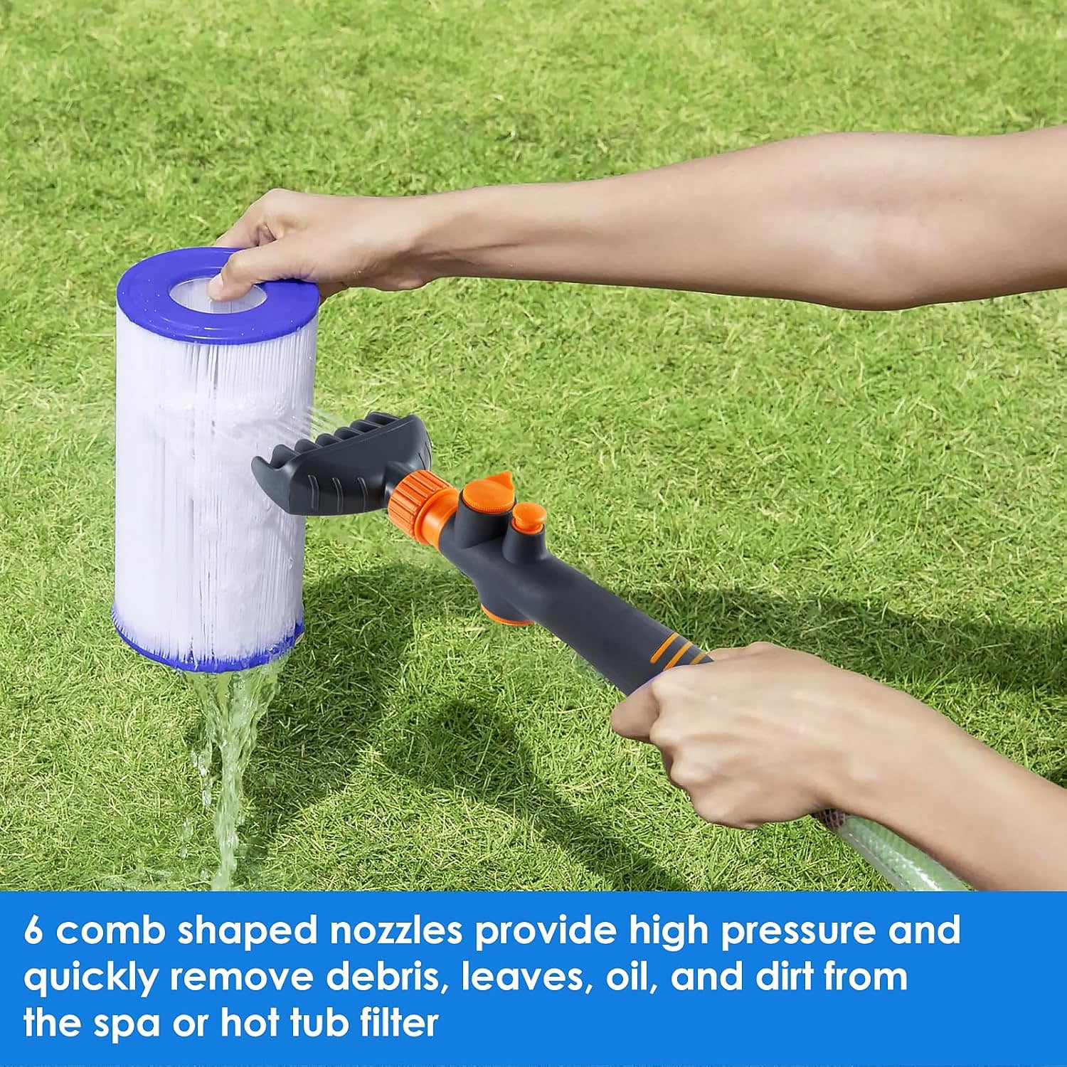 High-Pressure Pool Filter Cartridge Cleaner Nozzle (1 Pc) signaturekarts