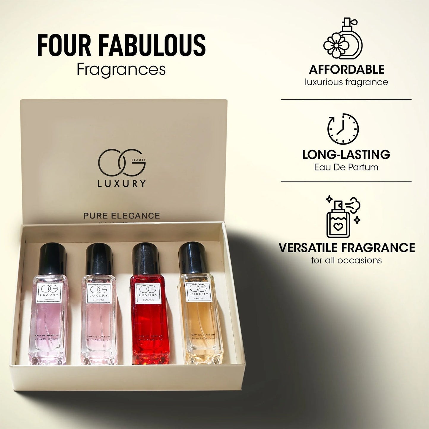 OG Beauty Luxury Pure Elegance Eau De Parfum Gift - (4 Pc / Set / 20 ML) signaturekarts