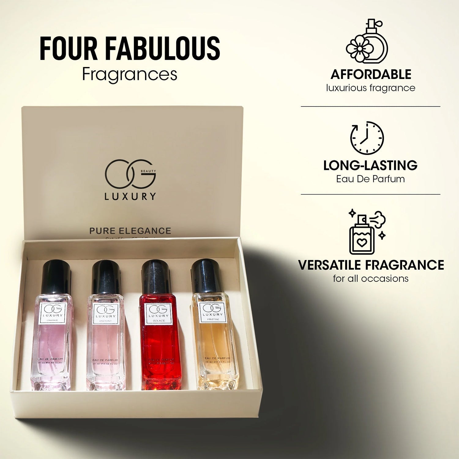 OG Beauty Luxury Pure Elegance Eau De Parfum Gift - (4 Pc / Set / 20 ML) signaturekarts