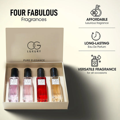 OG Beauty Luxury Pure Elegance Eau De Parfum Gift - (4 Pc / Set / 20 ML) signaturekarts