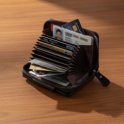 Premium Black Zip-Around Card Holder Wallet (1 Pc) The Morsignaturekarts