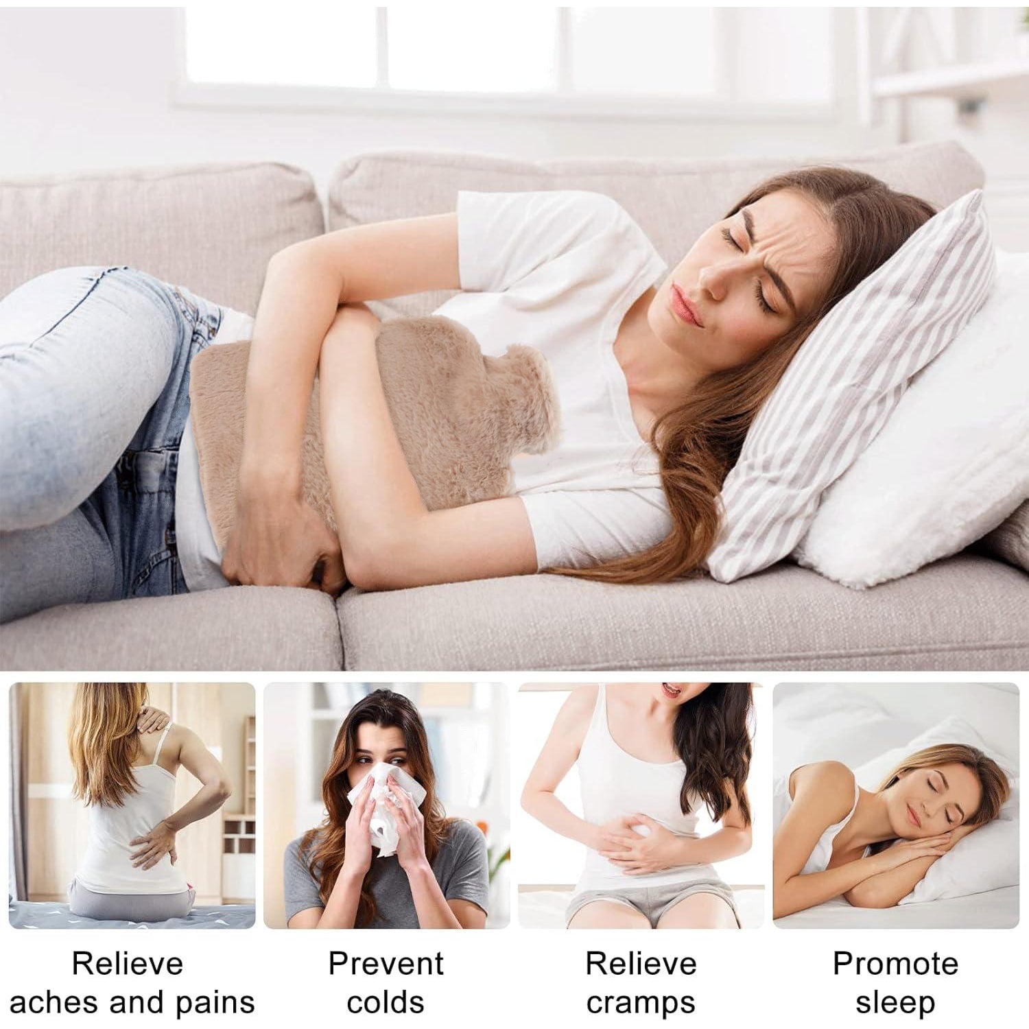 PVC Hot Water Bag with Soft Fur Cover (1 Pc) The Morsignaturekarts