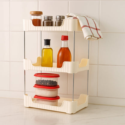 3-Tier Multipurpose Storage Organizer Rack Shelf (1 Set) Signature Kart