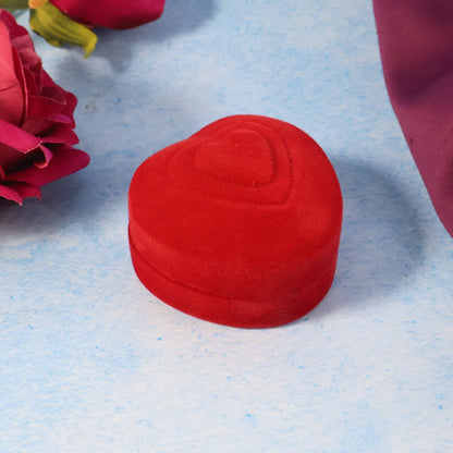 Premium Heart-Shaped Velvet Jewellery Ring Box (1 Pc) The Morsignaturekarts