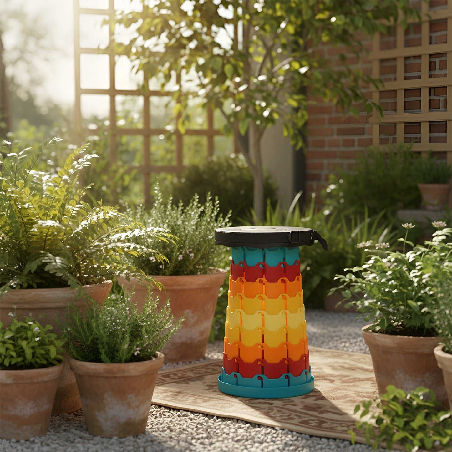 Collapsible Stool with Handle for Portable Seating (44x25.5 cm) The Morsignaturekarts