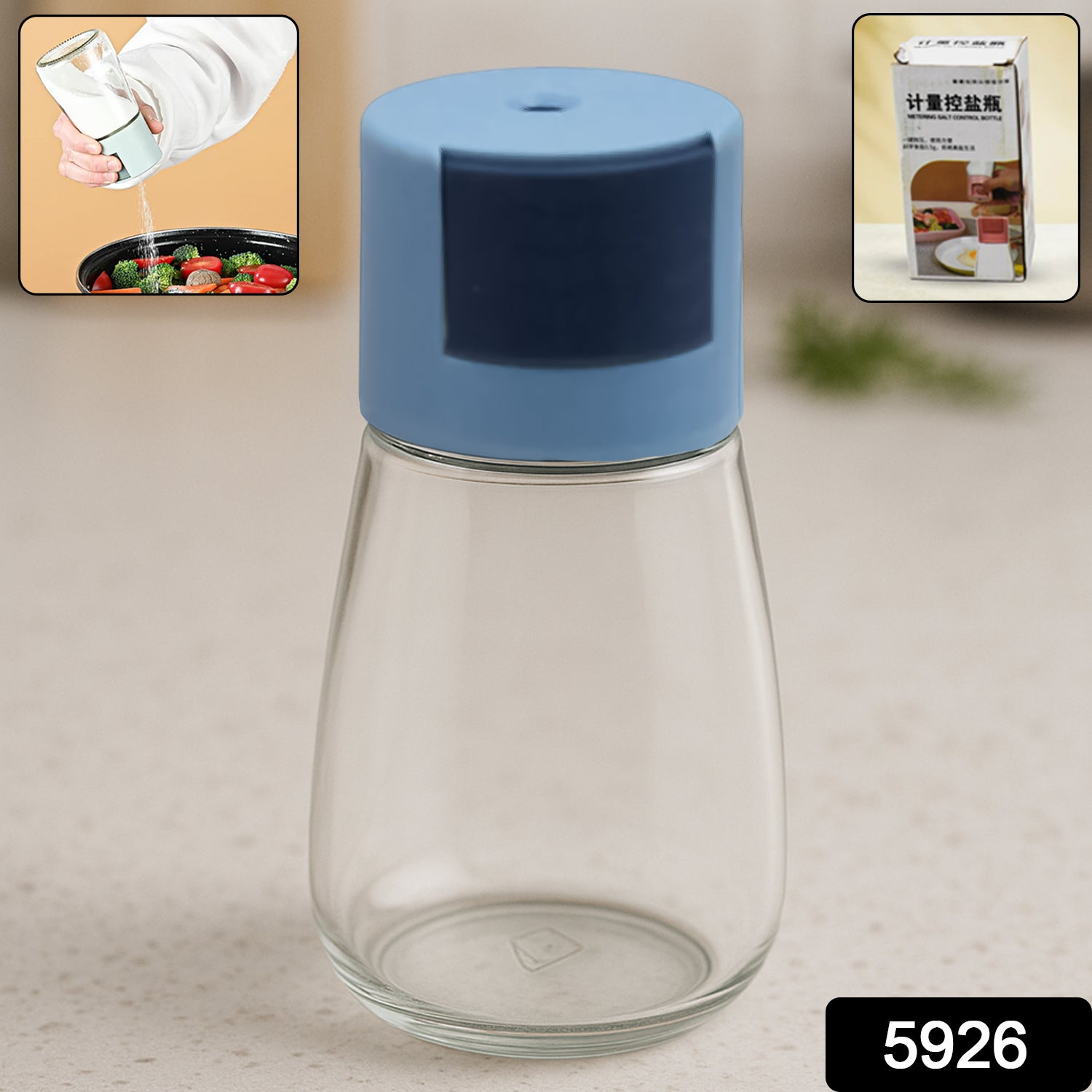 Glass Salt Dispenser for Cooking with 0.5g Precision (1 Pc) signaturekarts