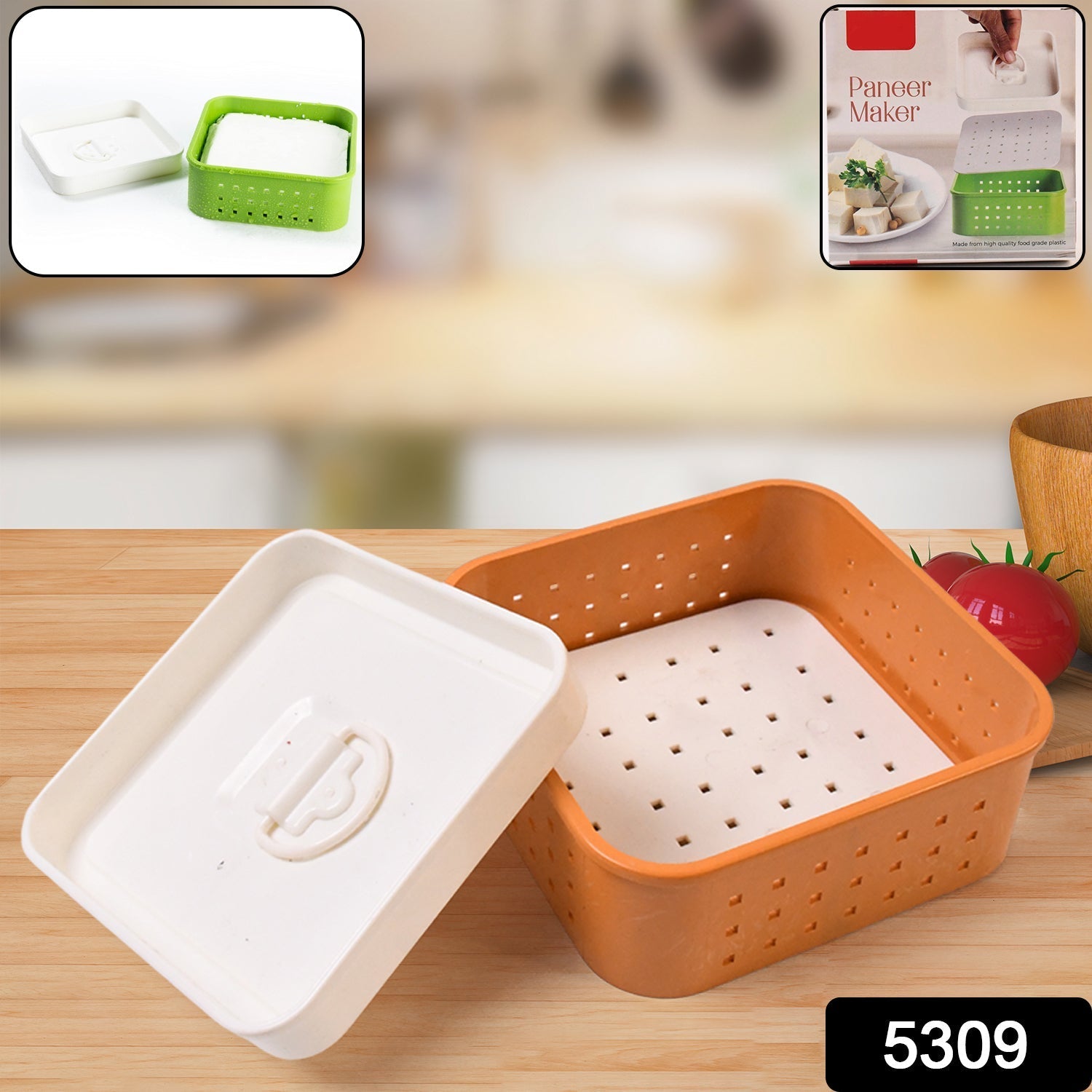 Square Shape Paneer Maker with Lid, Tofu & Sprouts Mould Your Brand