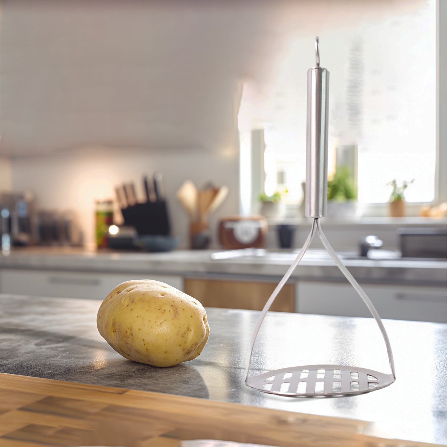 Supermom Stainless Steel Potato Masher with Stylish Handle (1 Pc) signaturekarts
