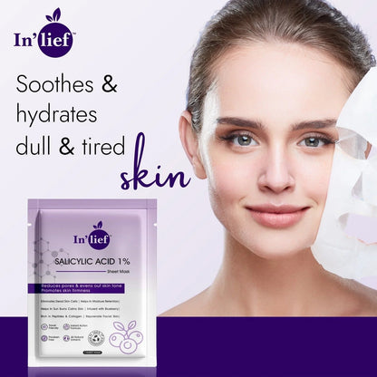 In’lief Salicylic Acid 1% Clarifying & Pore-Refining Facial Sheet Mask (1 Pc) signaturekarts