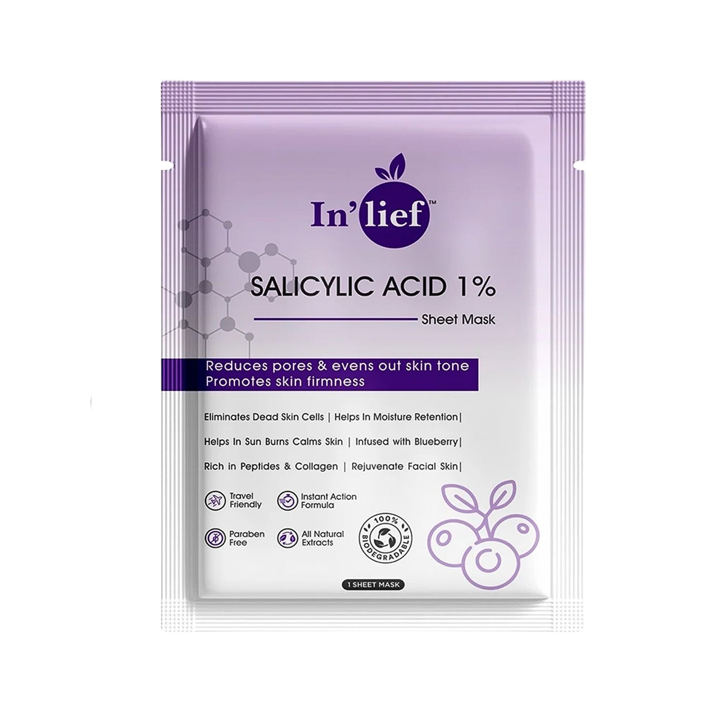 In’lief Salicylic Acid 1% Clarifying & Pore-Refining Facial Sheet Mask (1 Pc) signaturekarts