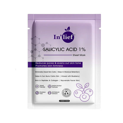 In’lief Salicylic Acid 1% Clarifying & Pore-Refining Facial Sheet Mask (1 Pc) signaturekarts