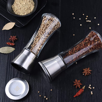 Premium Stainless Steel & Glass Manual Spice Grinder (1 Pc) The Morsignaturekarts