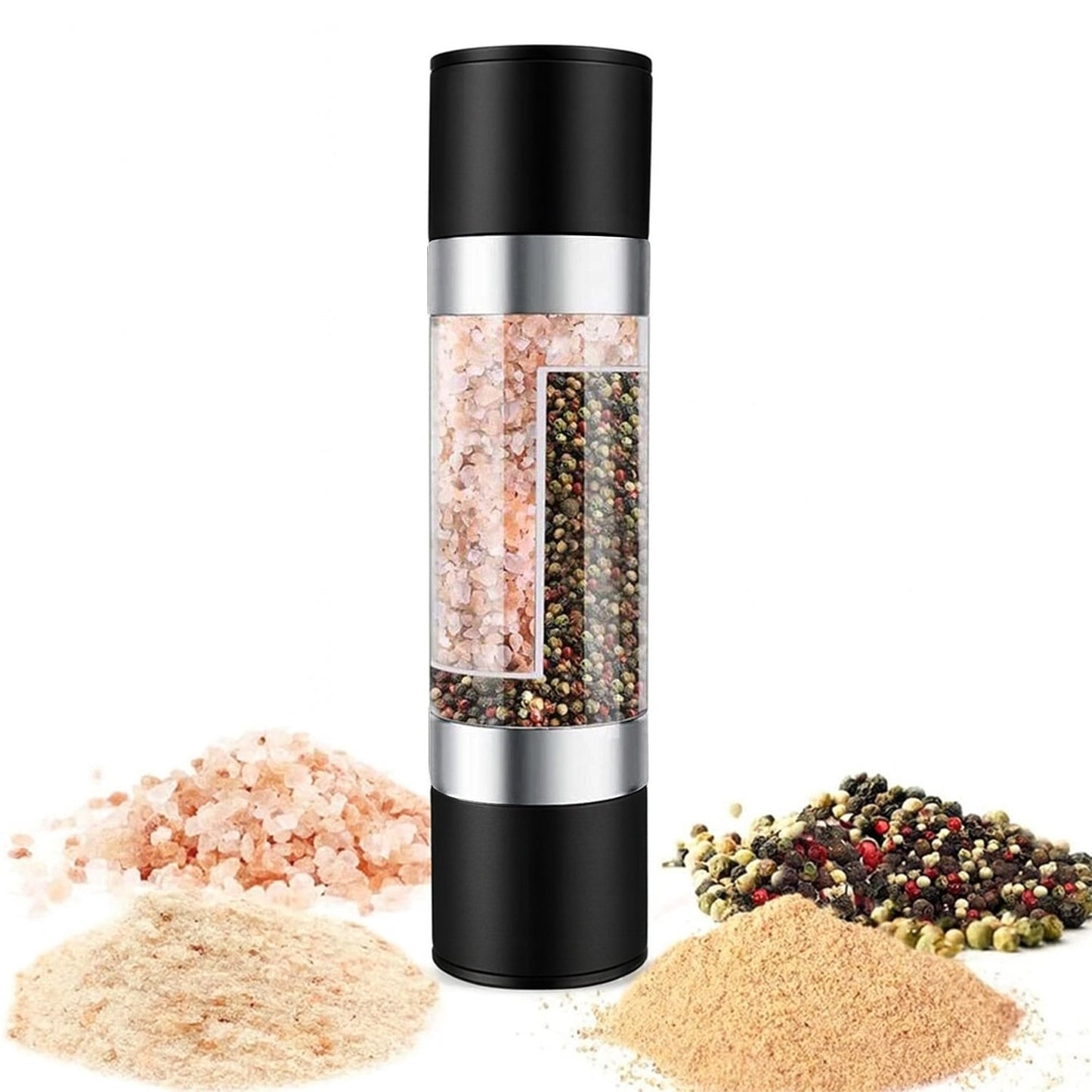 2-in-1 Stainless Steel Salt and Pepper Grinder Signature Kart