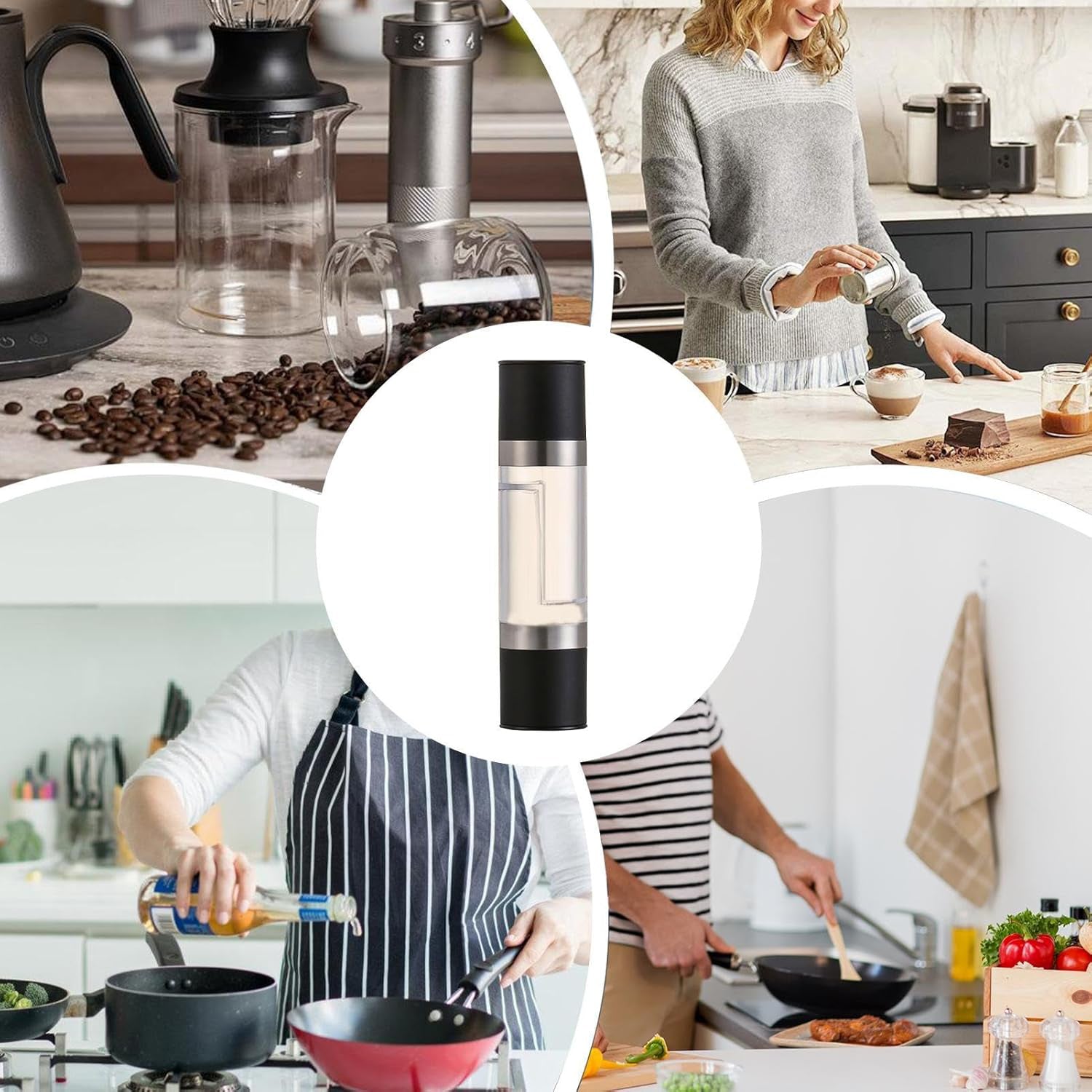 2-in-1 Stainless Steel Salt and Pepper Grinder Signature Kart
