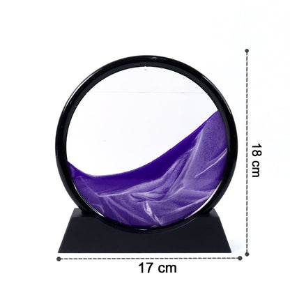3D Moving Sand Art – Liquid Motion Deep Sea Sandscape with Round Glass Frame (1 Pc) signaturekarts