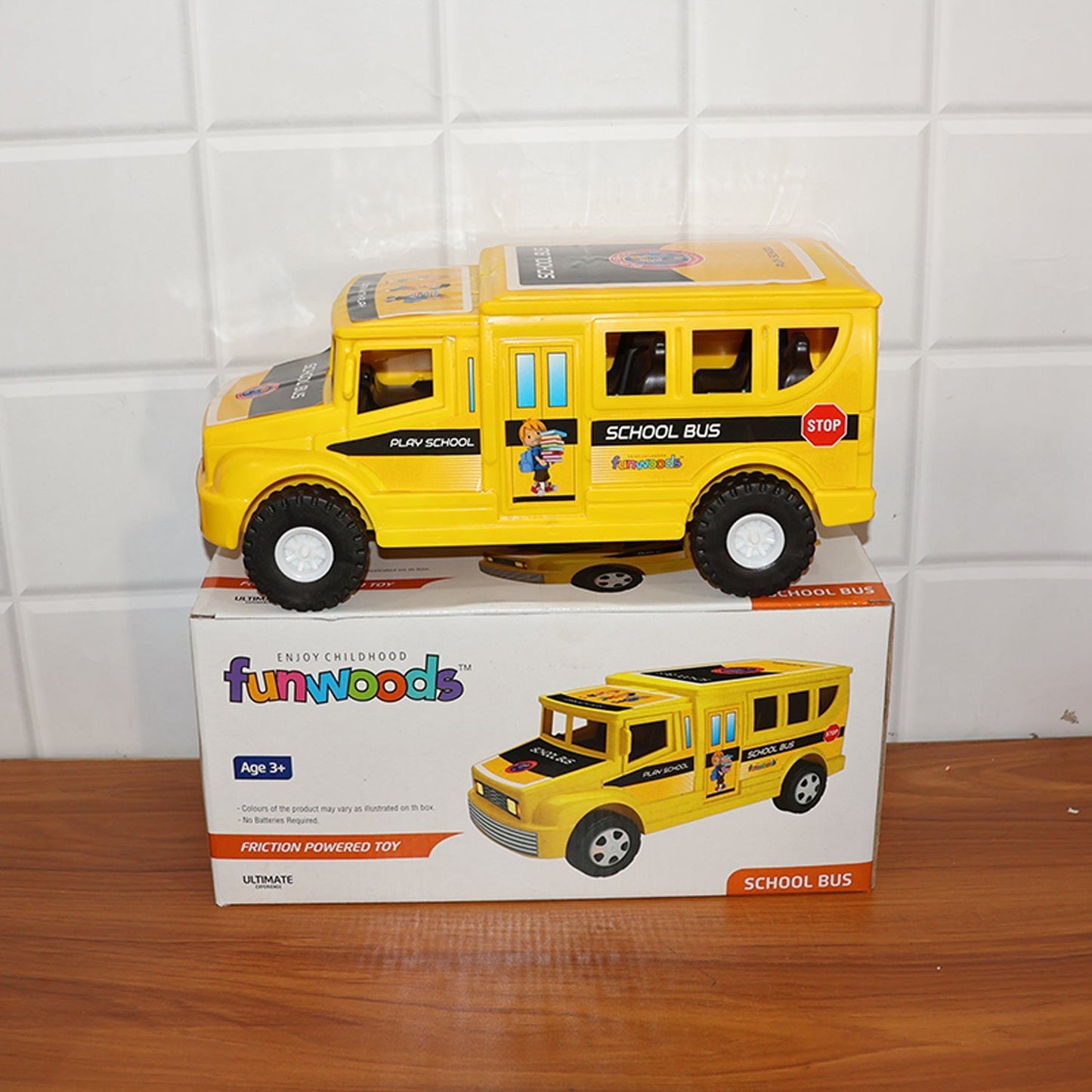 Funwoods Friction-Powered School Bus Toy - (1 Pc) signaturekarts