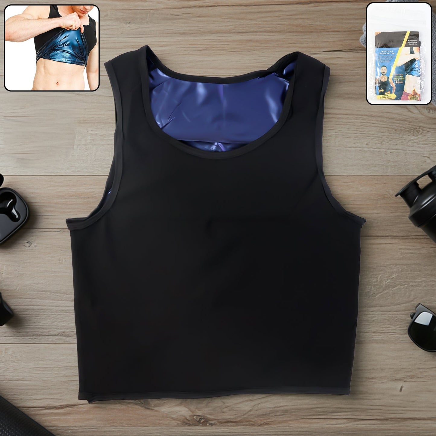 Men’s Slim Fit Sweat Shaper Tank Top (L/XL, 1 Pc) signaturekarts