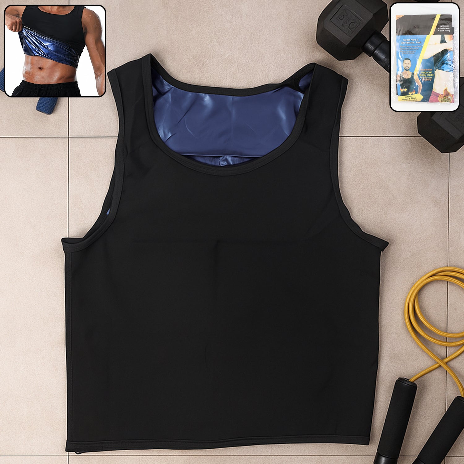 Men’s Slim Fit Sweat Shaper Tank Top (XXL/XXXL, 1 Pc) signaturekarts
