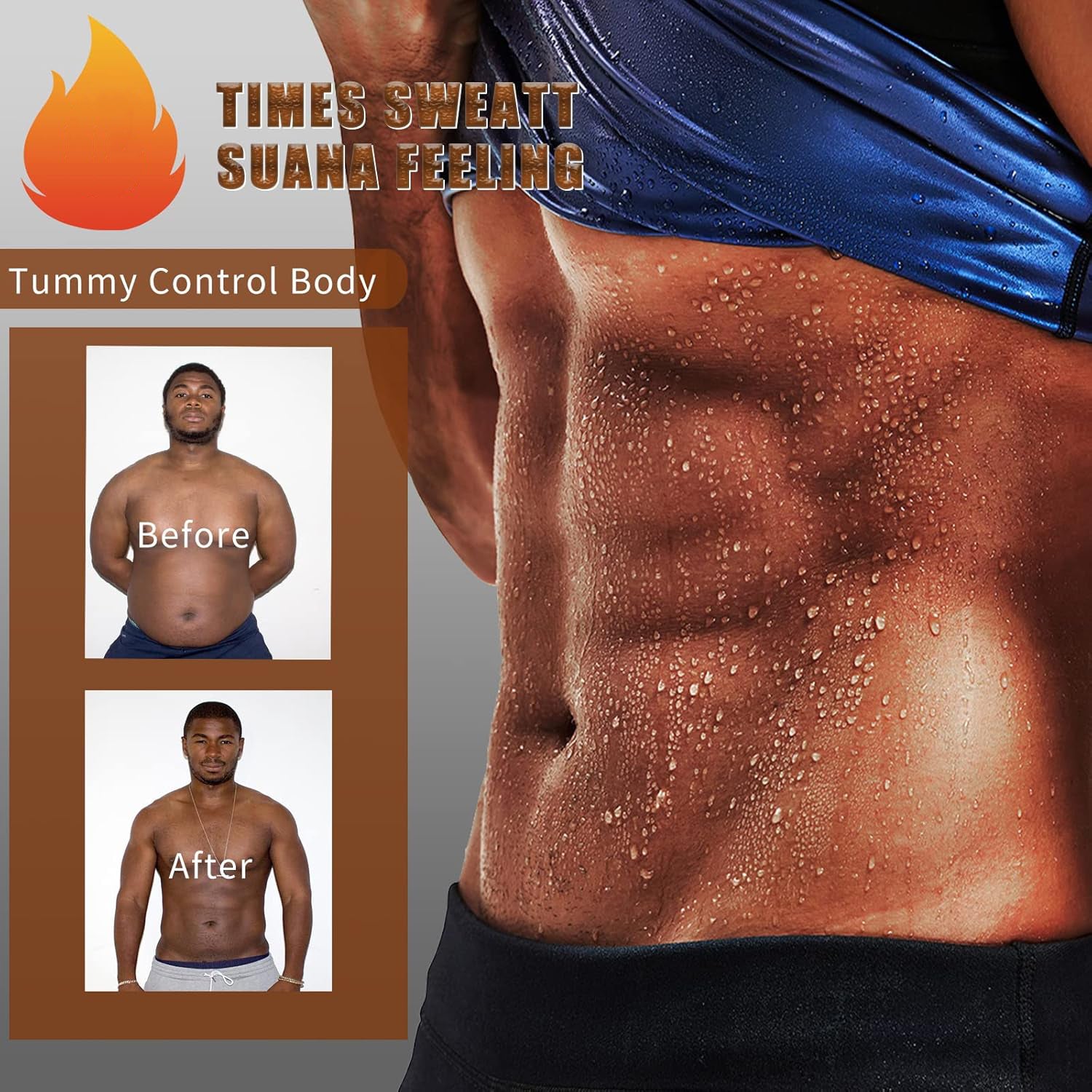 Men’s Slim Fit Sweat Shaper Tank Top (XXL/XXXL, 1 Pc) signaturekarts