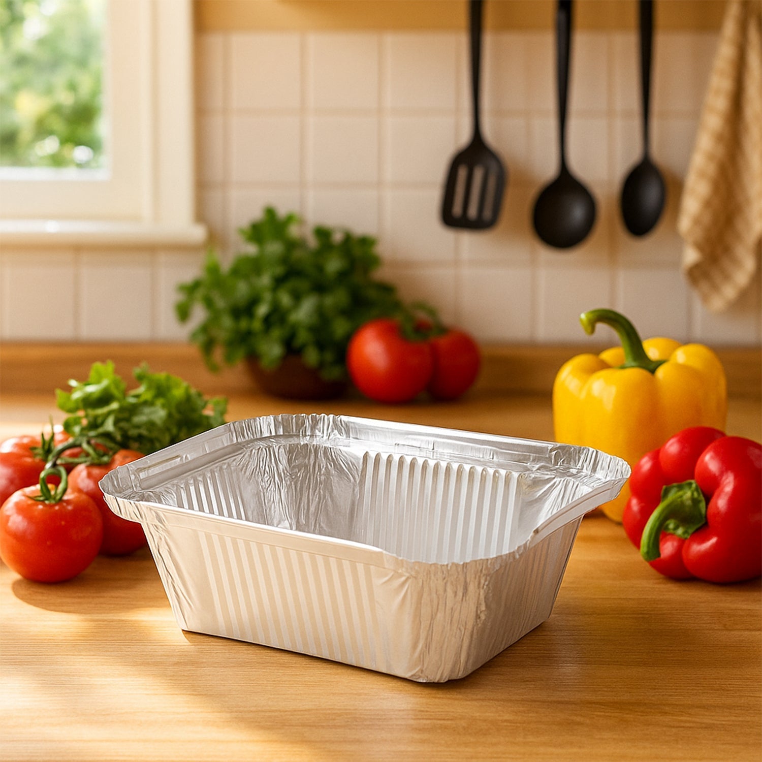 Freshee Aluminium Food Container with Lid — 450 ml — 10 Pc signaturekarts
