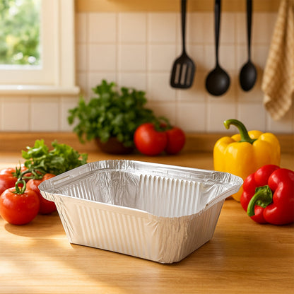Freshee Aluminium Food Container with Lid — 450 ml — 10 Pc signaturekarts