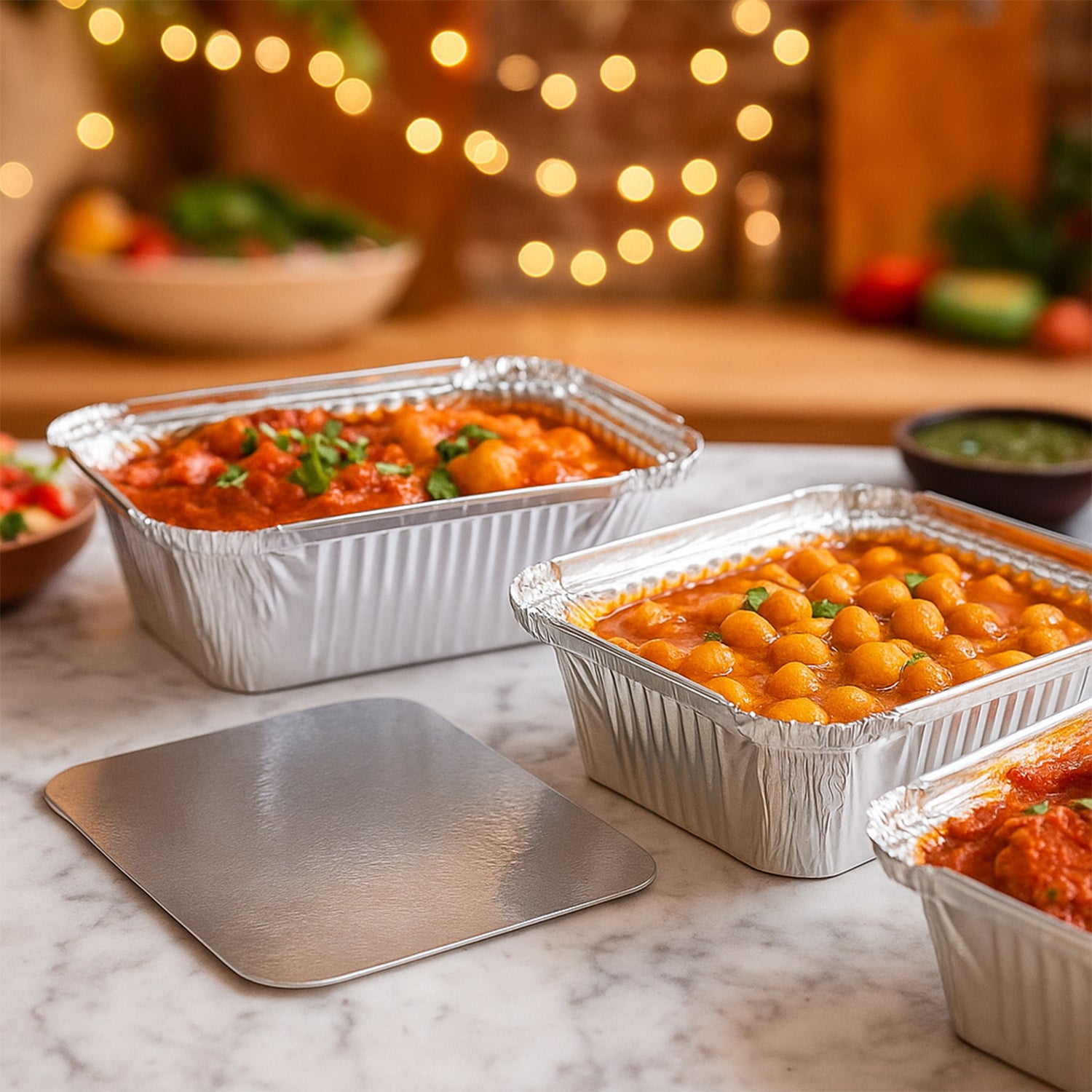 Freshee Aluminium Food Container with Lid — 450 ml — 10 Pc signaturekarts