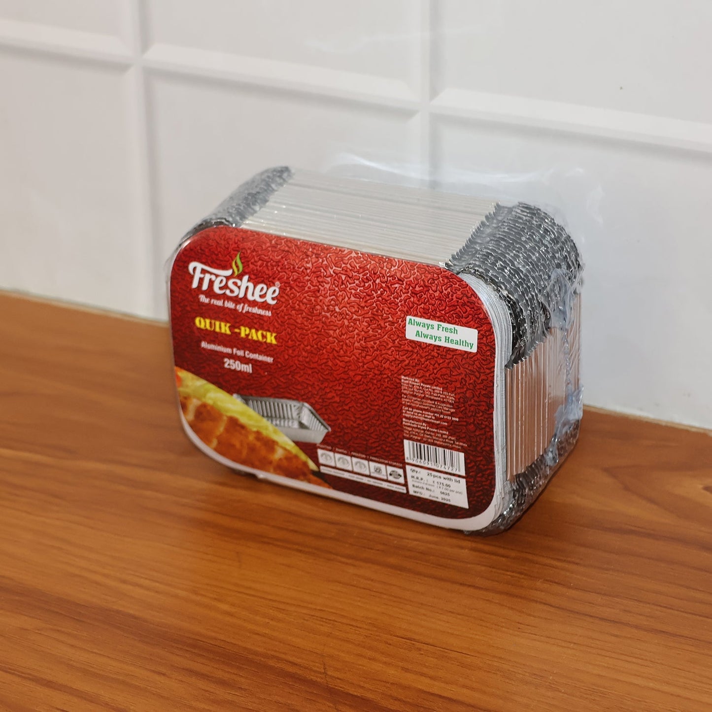 Disposable Aluminium Food Containers with Lids – 250 ml Capacity (Pack of 25) signaturekarts