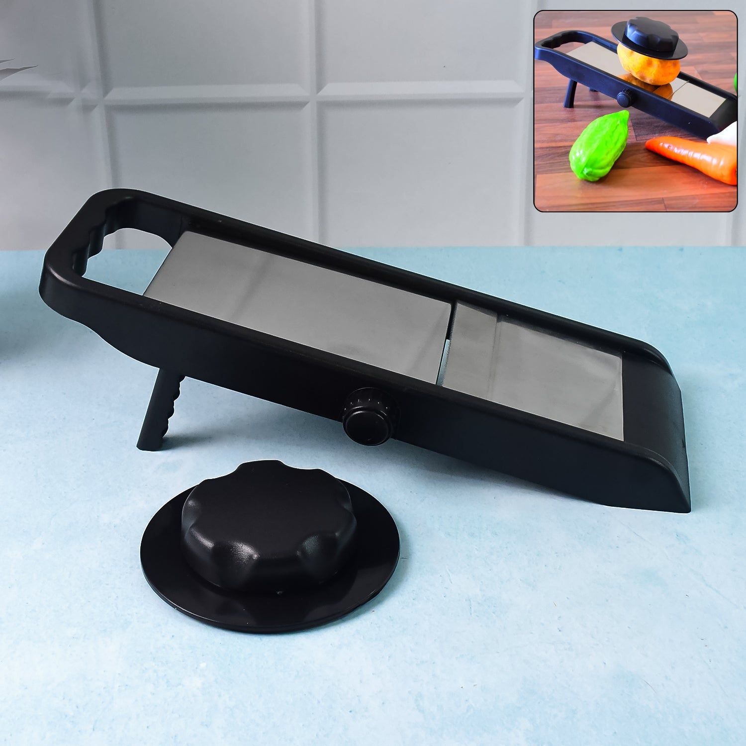 Supermom Adjustable Plastic Slicer, 1-Piece, Black / Silver Your Brand