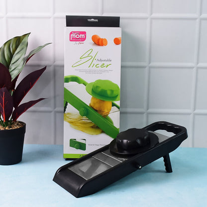 Supermom Adjustable Plastic Slicer, 1-Piece, Black / Silver Your Brand