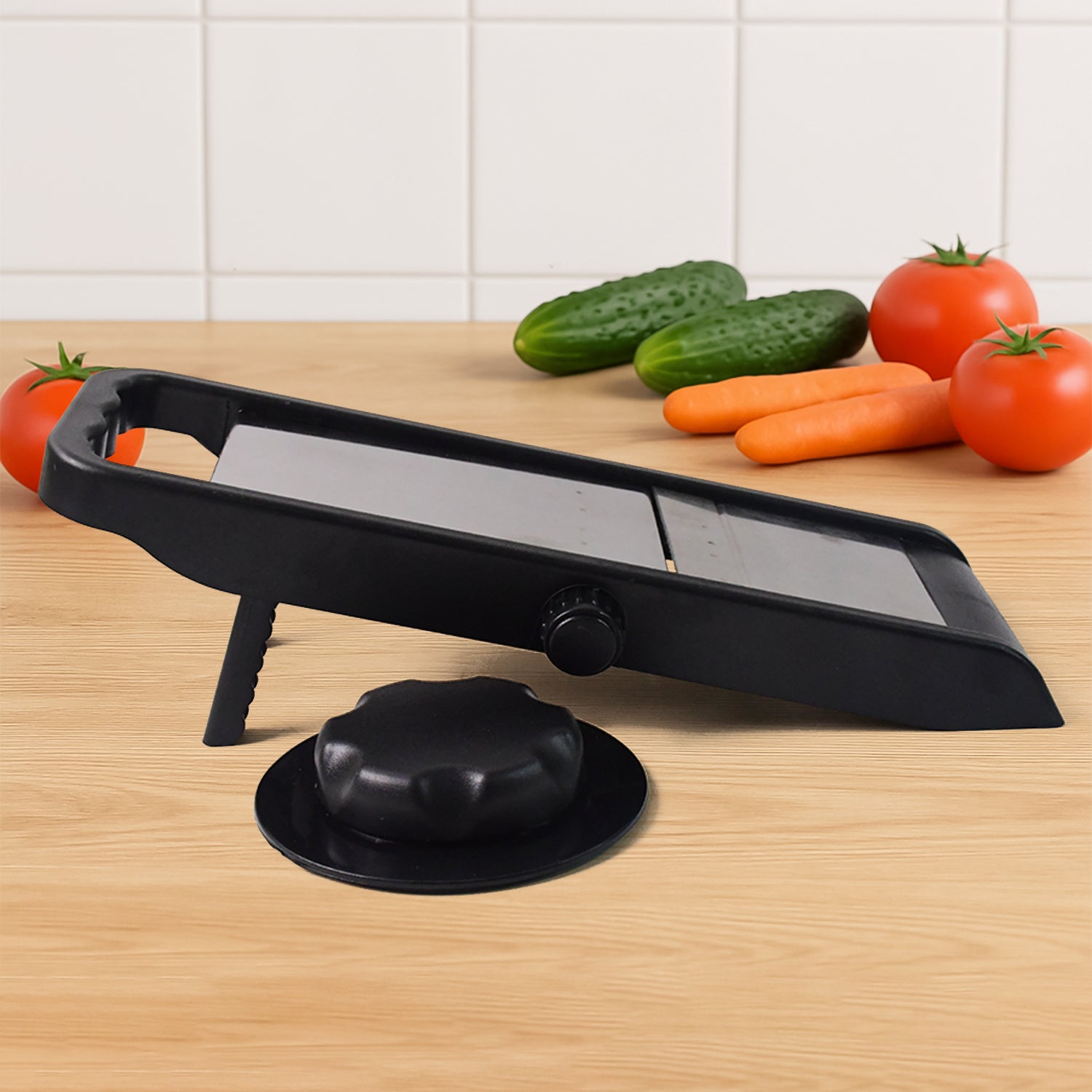 Supermom Adjustable Plastic Slicer, 1-Piece, Black / Silver Your Brand