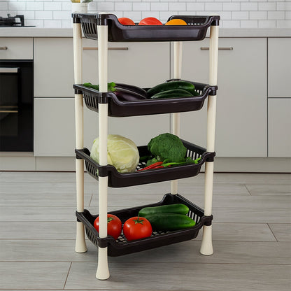 Apex 4-Layer Small Multipurpose Plastic Storage Rack signaturekarts