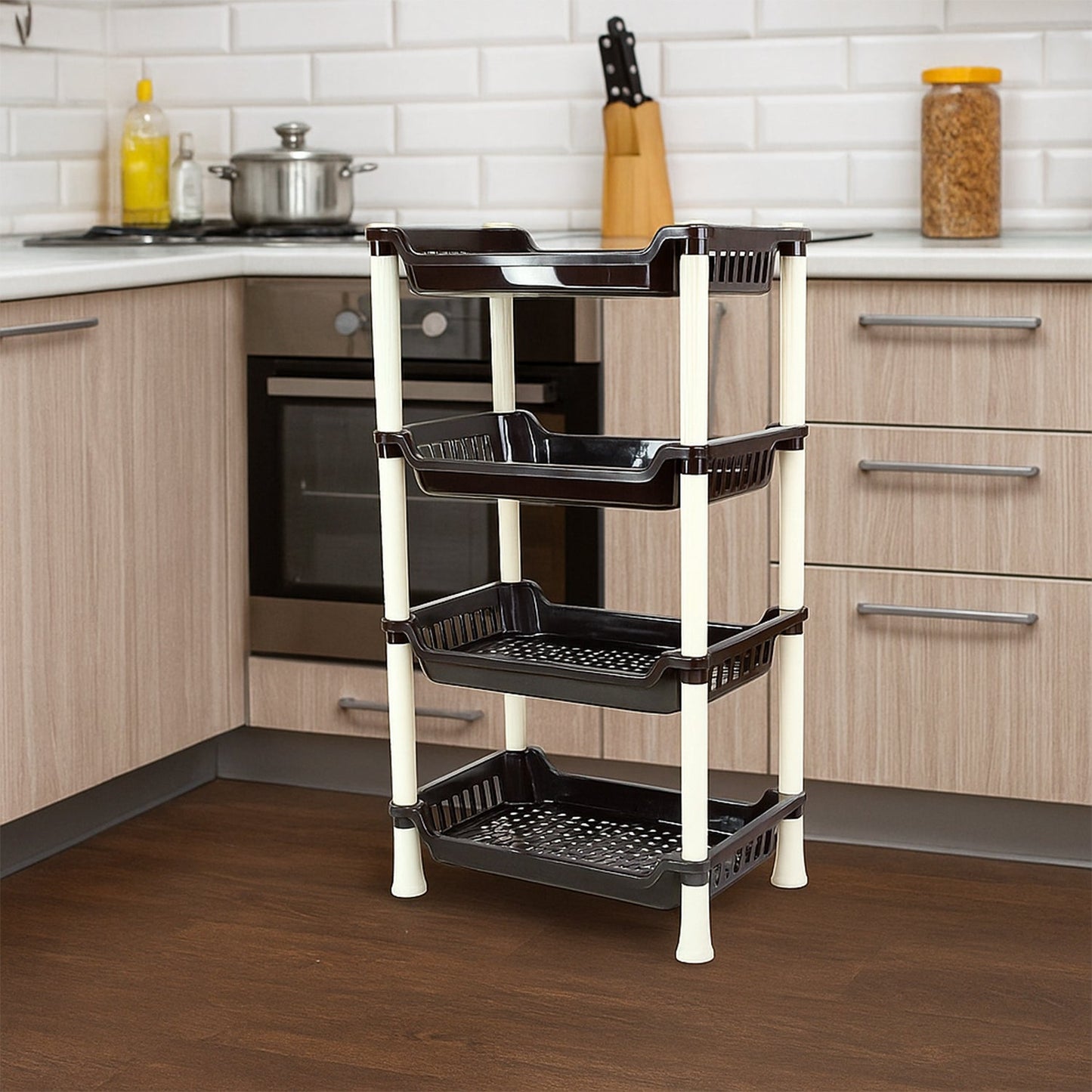 Apex 4-Layer Small Multipurpose Plastic Storage Rack signaturekarts