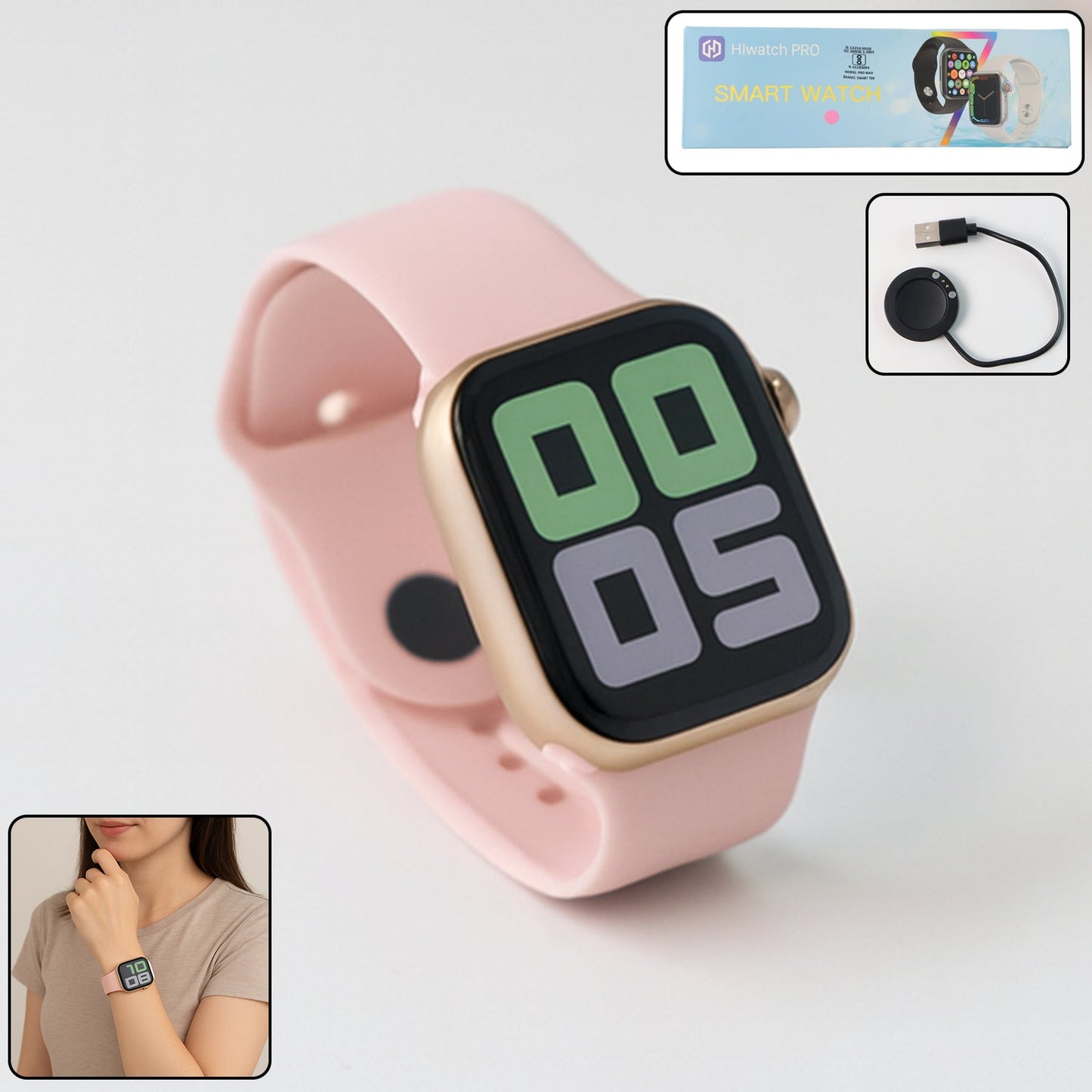 T700S Large Display Wireless Charging Smart watch (1 Pc) Signaturekarts