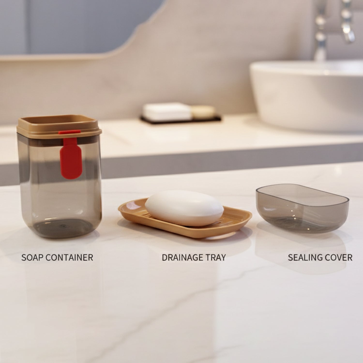 Premium Plastic Soap Box with Drain Tray & Protective Cover The Morsignaturekarts