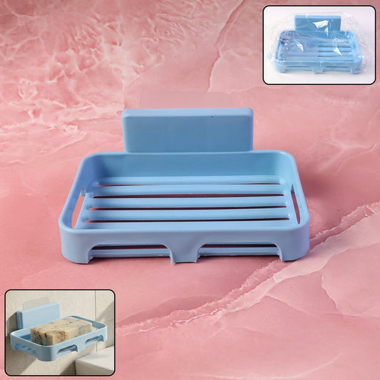 Self-Adhesive Wall Mount Plastic Soap Dish with Drain Slots Signature Kart