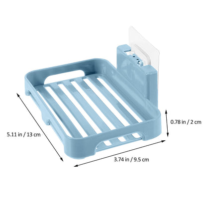 Self-Adhesive Wall Mount Plastic Soap Dish with Drain Slots Signature Kart