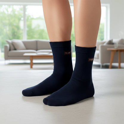 Navy Blue Casual Daily Wear Socks (1 Pair) The Morsignaturekarts
