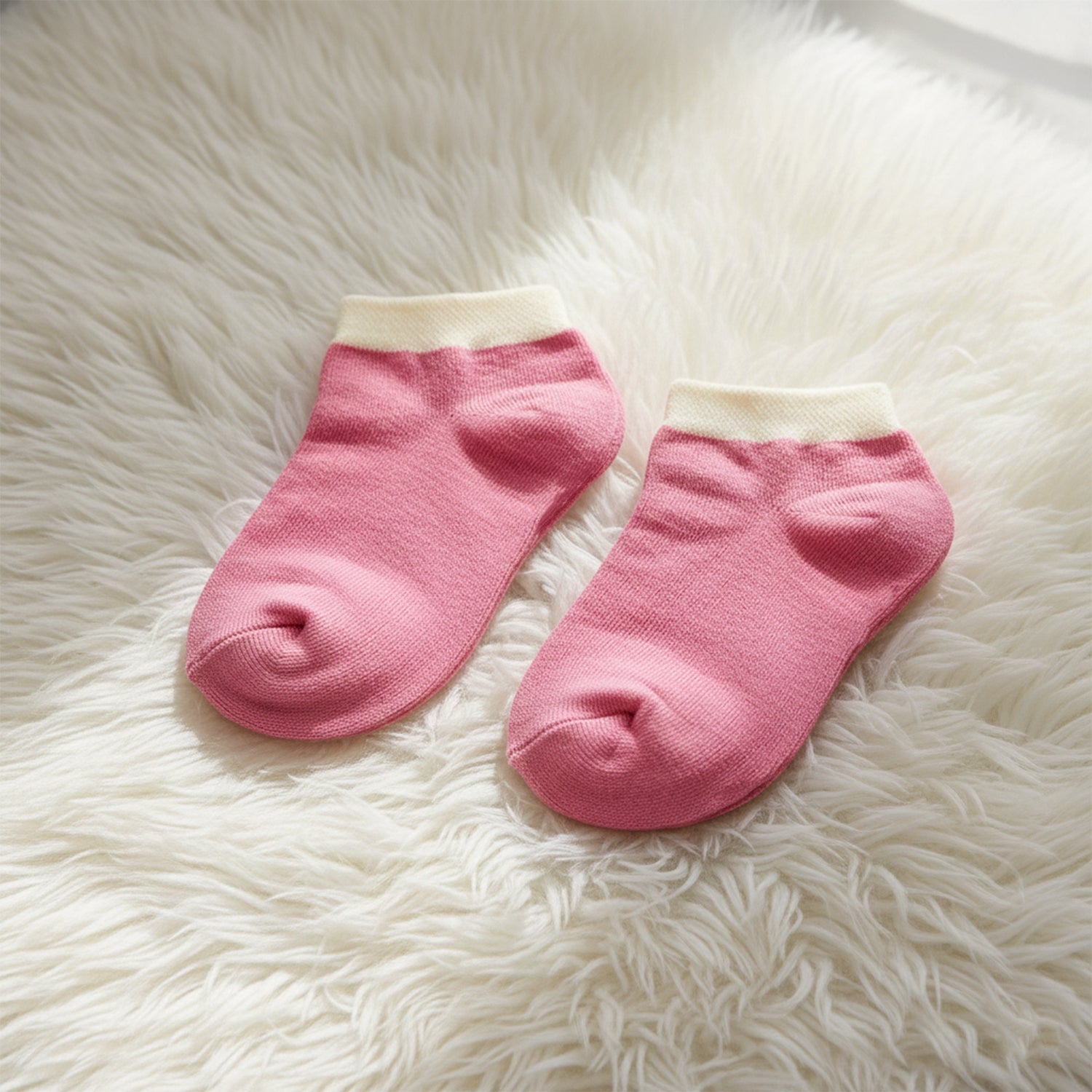 Pink & White Soft Ankle Socks for Kids (1 Pair) The Morsignaturekarts