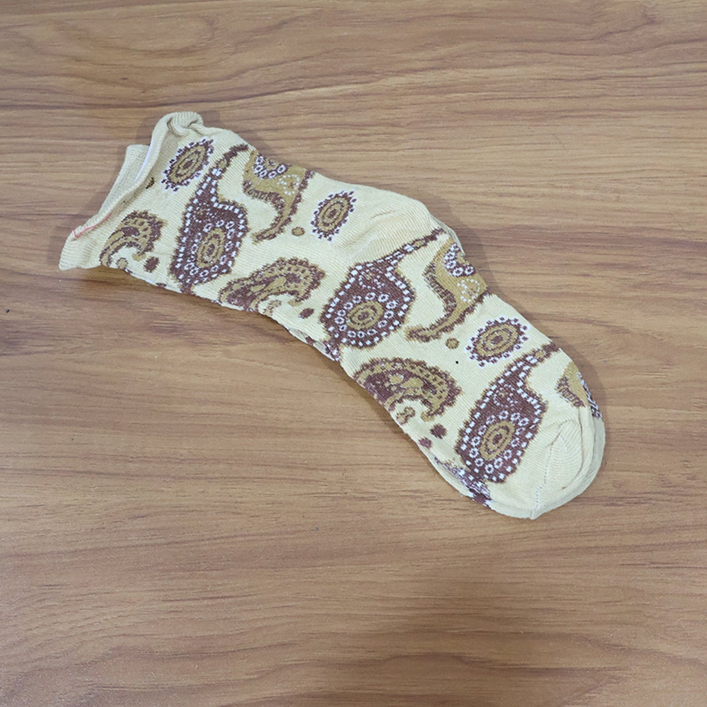 Beige Paisley Printed Fashion Socks (1 Pair) The Morsignaturekarts