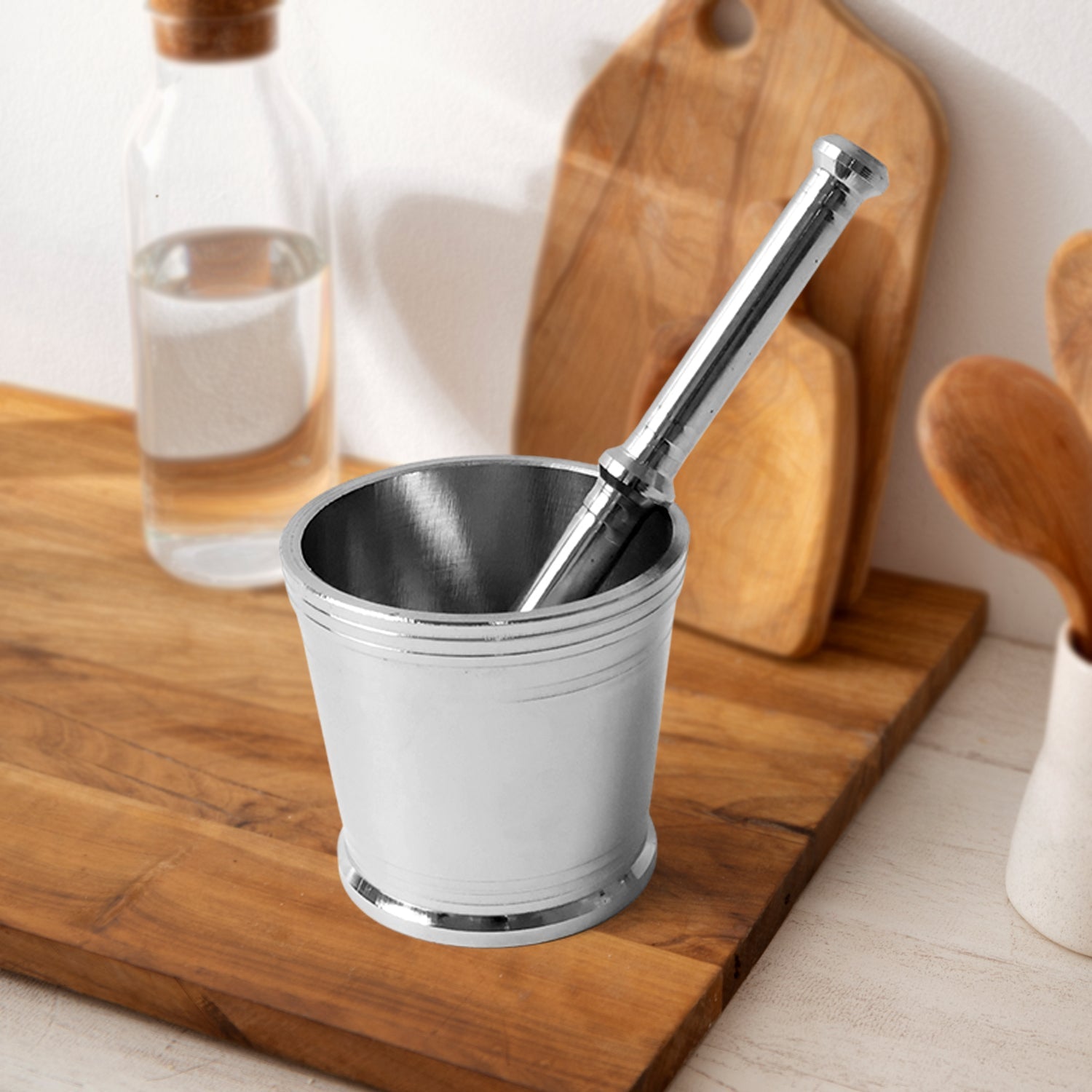 Heavy Duty Stainless Steel Mortar Pestle Set for Kitchen, Khalbatta Set (2 Pc Set) signaturekarts