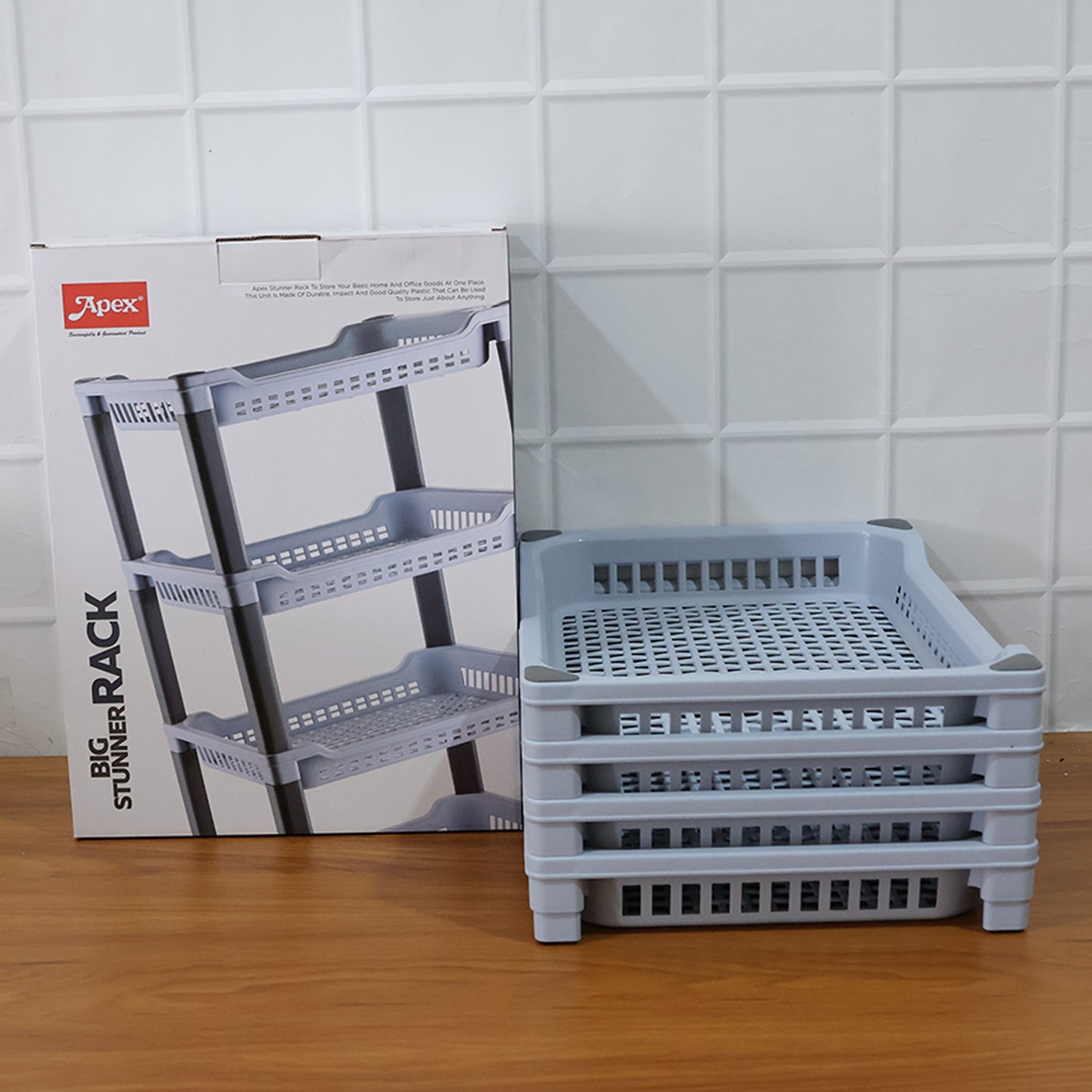 Apex 4-Layer Big Multipurpose Plastic Storage Rack signaturekarts