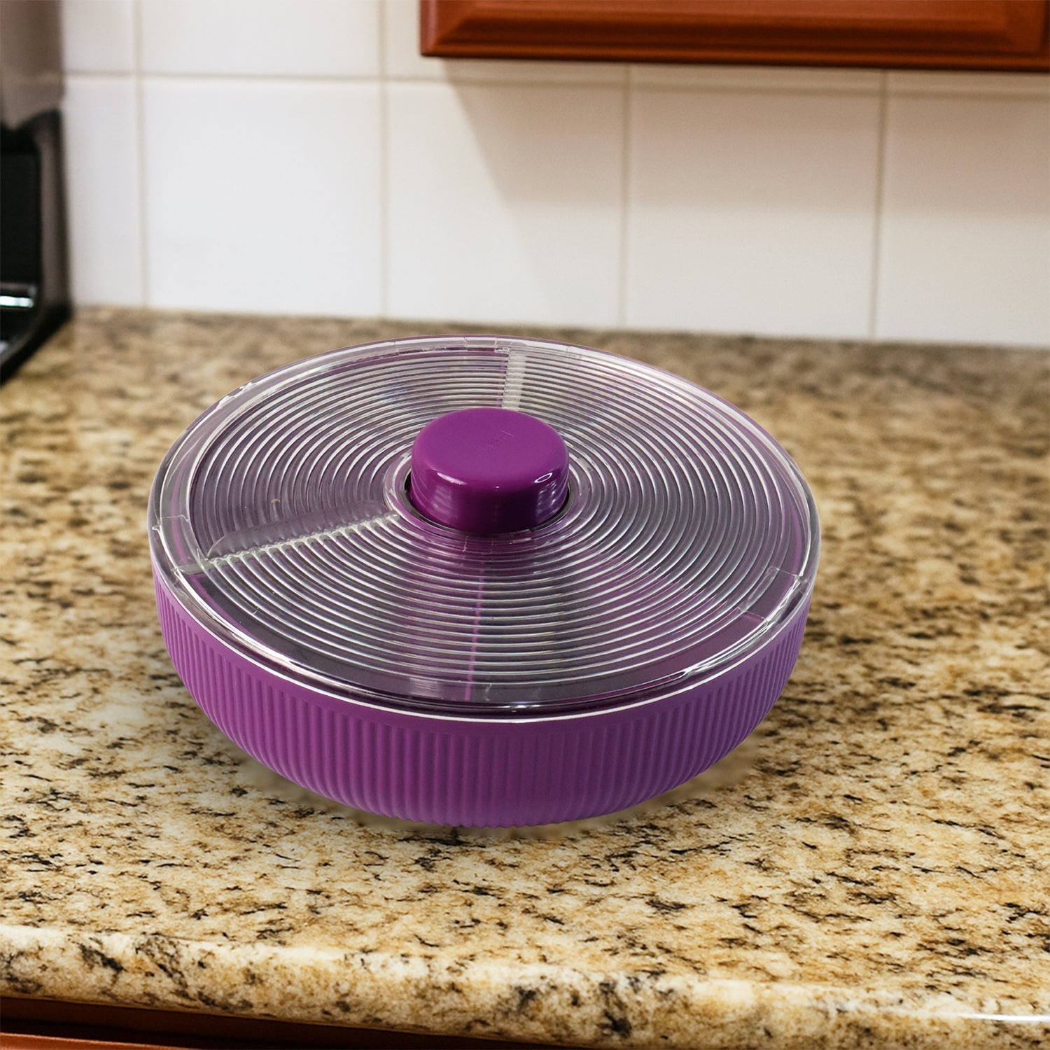 Supermom Multipurpose Round Rotating Dry Fruit & Snack Storage Container (1 Pc) signaturekarts