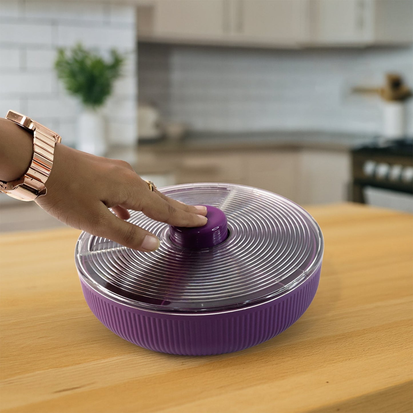 Supermom Multipurpose Round Rotating Dry Fruit & Snack Storage Container (1 Pc) signaturekarts