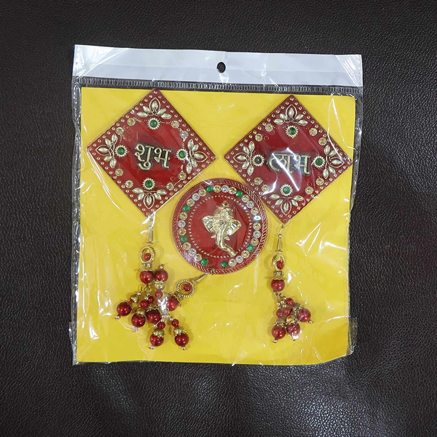 Decorative Wall Hanging Set with Shubh Labh and Ganesh Design (3 Pc) signaturekarts