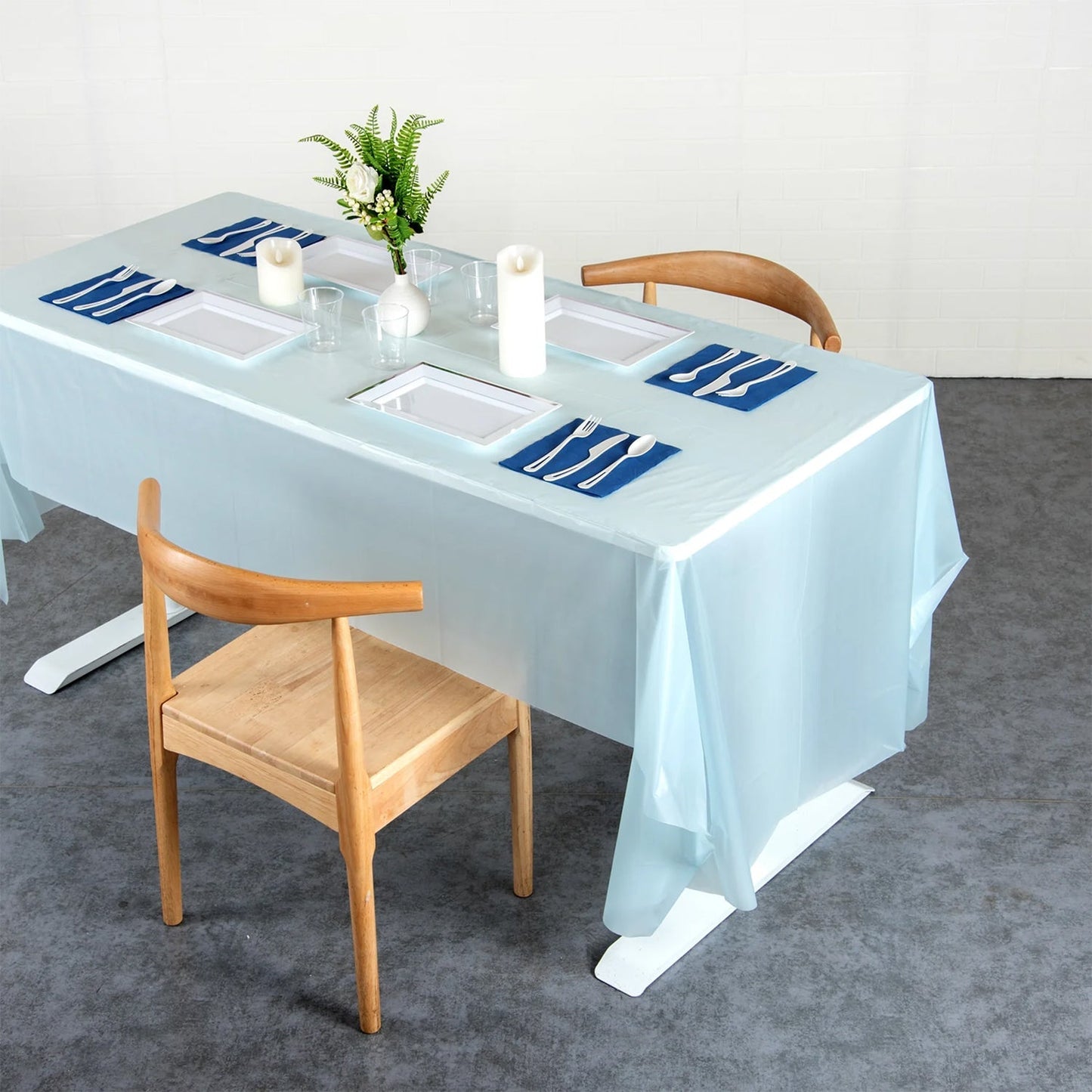 Waterproof Disposable Plastic Table Cover 137 × 183 cm signaturekarts
