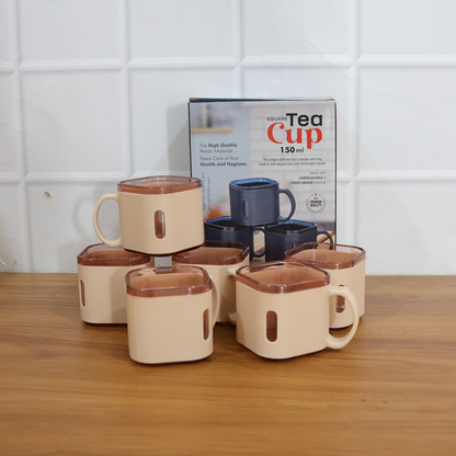 Premium Square Shape Tea Cup Set – 6-Piece (150 ML) The Morsignaturekarts